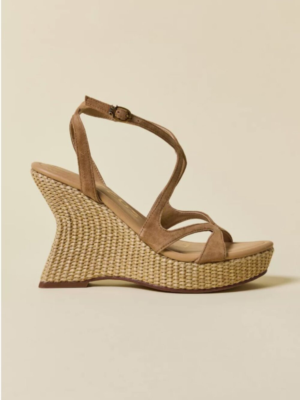 Free People Women's Trina Espadrille Wedge Sandals In Honeyed Oak- 8-1/2 NWT - Picture 3 of 11